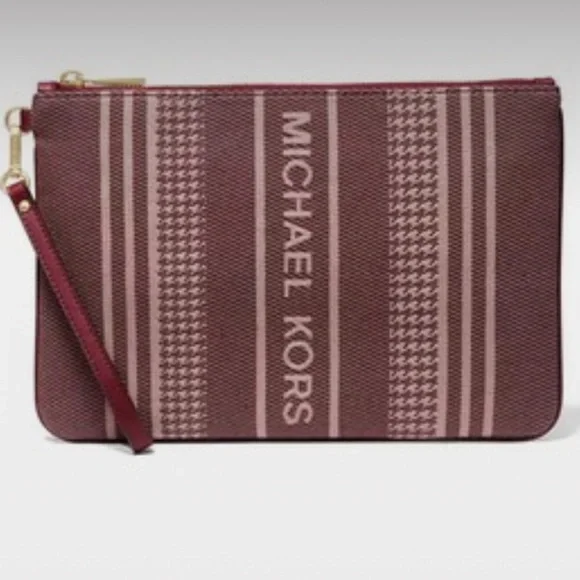 Michael Kors Jet Set Large Zip Pouch Dark Berry Multi - Picture 2 of 7